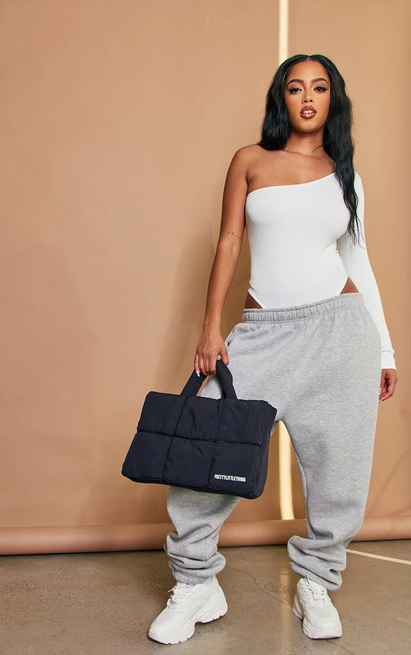 Body Asymétrique Côtelé Blanc à Détail Contours 3 Body Asymétrique Côtelé Blanc à Détail Contours – Image 3