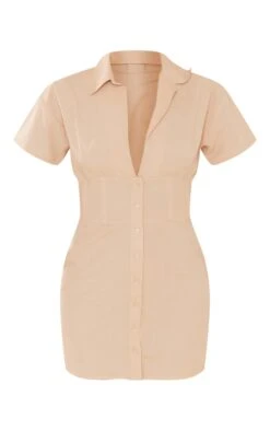 Robe Chemise Effet Lin Gris Pierre à Manches Courtes Et Taille Cintrée -Pas Cher Tendance Charme Magasin f6ce0c486ea0d954c798d78e1c49ae917019d114 cne2854 5