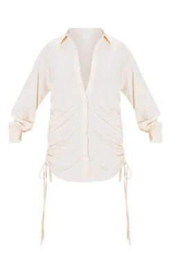 Robe Chemise En Velours Côtelé Crème à Côtés Froncés -Pas Cher Tendance Charme Magasin f8d378f213816bc4c052f96b2d235a65019985f7 cmt3770 5