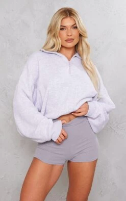 Logic Mini Short Côtelé Crêpé Gris Clair