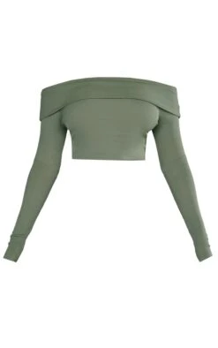 Top Côtelé Kaki à Col Bardot Plié Et Manches Flûtes -Pas Cher Tendance Charme Magasin fd8361a8b91049c3ae5e6464e599d2076c72b1e8 cnc4460 5