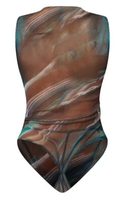 Body Vert Imprimé Abstrait En Mesh Froncé Devant -Pas Cher Tendance Charme Magasin ff36ef813bae6fd973994df115c4be4dcc80e881 cmr6794 6